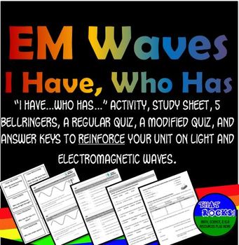Preview of Electromagnetic Waves I Have Who Has Activity Set for Middle School