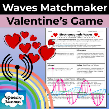 Preview of Electromagnetic Waves Matchmaker - Valentine's Day Matching Game Middle School