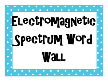 Preview of Electromagnetic Waves (Spectrum) Word Wall