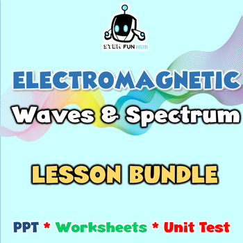 Preview of Electromagnetic Waves and Spectrum Lesson Bundle - Slides | Worksheets | Test