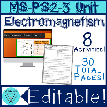 Preview of Electromagnetism Unit - MS-PS2-3 Electricity and Magnetism No-Prep Activities