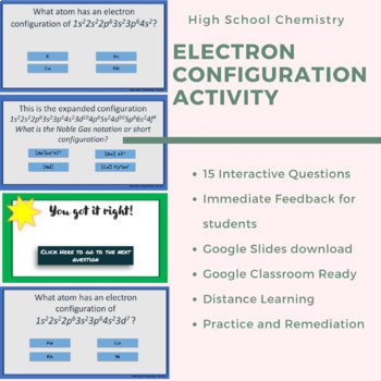 Preview of Electron Configuration Activity Digital flashcards Practice