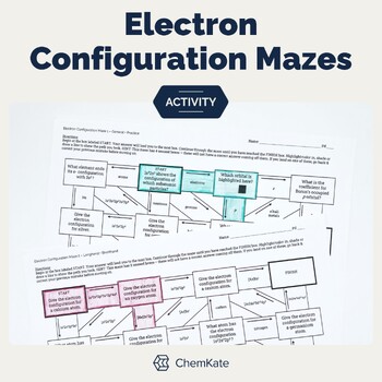 Preview of Electron Configuration Activity Mazes Chemistry | Print and Digital