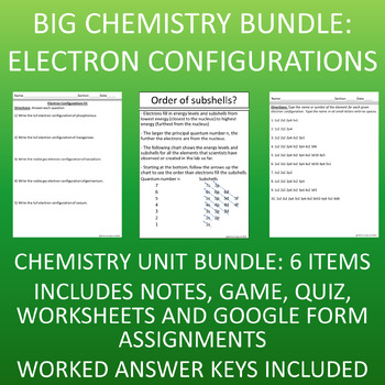 Preview of Electron Configuration Bundle for Chemistry Courses