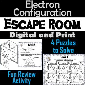 Preview of Electron Configuration Activity: High School Chemistry Escape Room Science Game