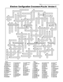 Electron Configuration Crossword Puzzle w/ Configuration as Clue, Name as Answer