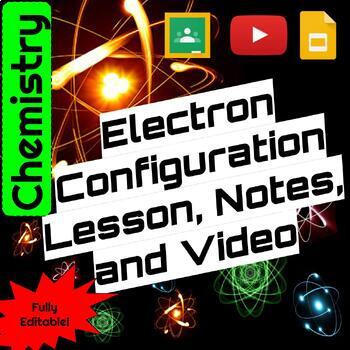 Preview of Electron Configuration Lesson, Notes, and Matching Video, Chemistry