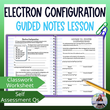 Preview of Electron Configuration Lesson and Guided Notes