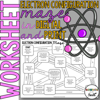 Preview of Electron Configuration Maze Worksheet Activity Assessment in Digital and Print