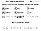 Electron Configuration Worksheet: Chemistry Message Decoder