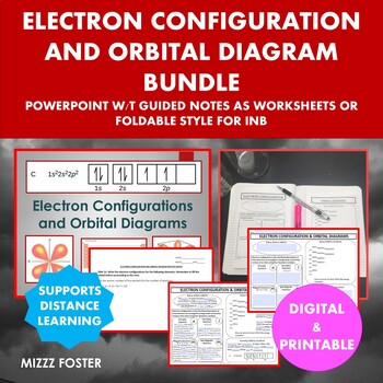 Preview of Electron Configuration & Orbital Diagram: PowerPoint and Notes (Digital & Print)