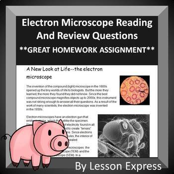 Preview of Electron Microscope Reading and Questions