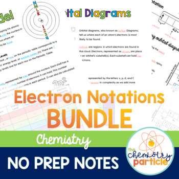 Preview of Electron Notations Notes GROWING Bundle | High School Chemistry Notes