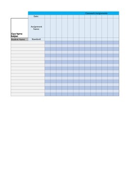 Preview of Electronic Gradebook Spreadsheet