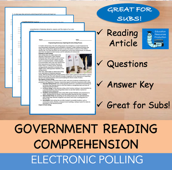 Preview of Electronic Polling - Reading Comprehension Passage & Questions