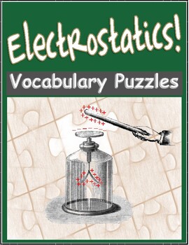 Preview of "Electrostatics" HS Physics - vocabulary review WordFit & Crossword puzzle
