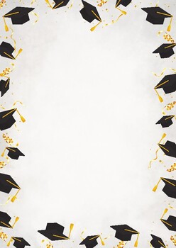 Preview of Elegant Black and Gold Decorative Graduation Frame Page Border