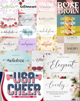 Preview of Elegant FONTS with Font License Commercial Use 600+ Fonts Growing Bundle
