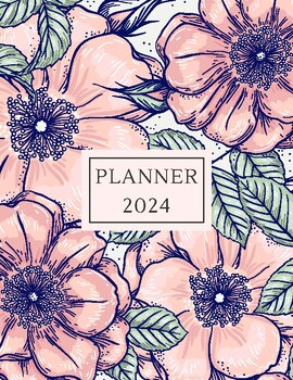 Preview of Elegant Floral Monthly 2024 Planner - Perfect for Stylish Organization
