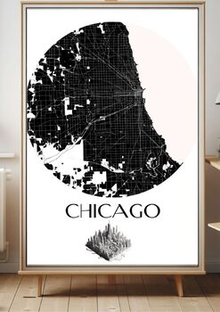 Preview of Elegant Minimalist Map of Chicago City 2024