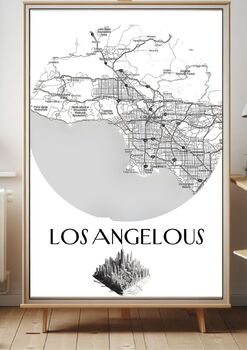 Preview of Elegant Minimalist Map of LOS ANGELOUS  2024