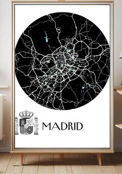 Preview of Elegant Minimalist Map of Madrid 2024