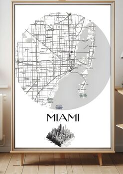 Preview of Elegant Minimalist Map of Miami 2024