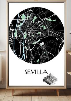 Preview of Elegant Minimalist Map of Sevilla 2024
