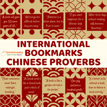 Preview of Elegant Multicultural Bookmarks with Chinese Proverbs