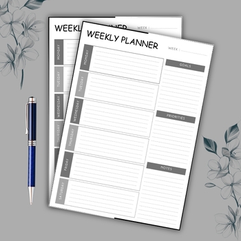 Elegant Weekly Schdule Printable Weekly Planner Template Students ...