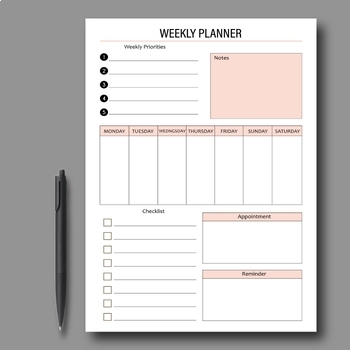 Elegant Weekly Schdule Printable Weekly Teachers Planner