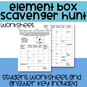 Preview of Element Box Scavenger Hunt