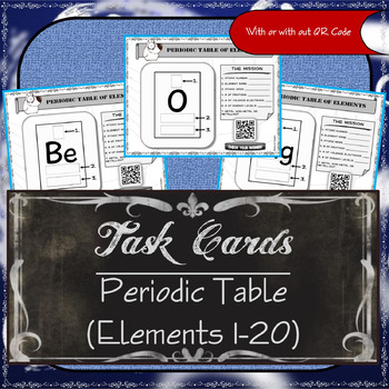 Preview of Task Cards - Periodic Table of Elements (Elements 1 - 20)