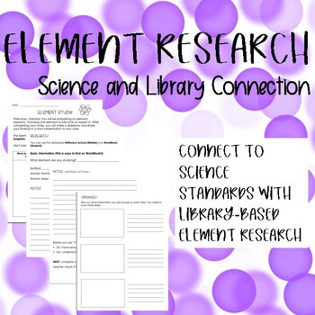 Preview of Element Research--5th Grade