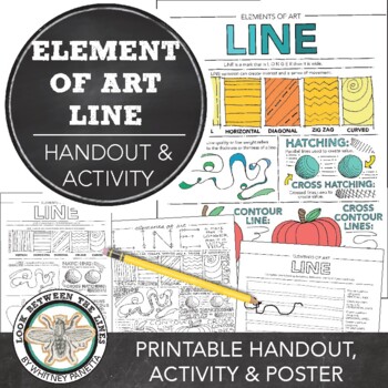 Preview of Elements of Art Line Worksheet, Activities, Poster: Elementary, Middle, High Art