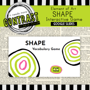 Preview of Element of Art SHAPE Interactive Google Slides Game - figure, ground