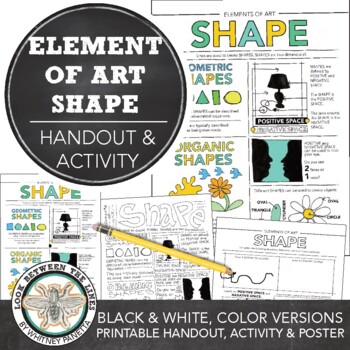 Preview of Shape Elements of Art Printable Worksheet, Middle School Art or High School Art