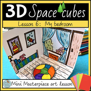 Preview of Element of Art for 3D SPACE Room Cubes one day art lesson Kindy - 2nd grade