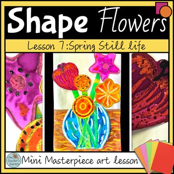 Preview of Element of Art project for SHAPE flowers quick art lesson Kindy - 2nd grade