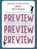 Element of Movement Word Search - Dance