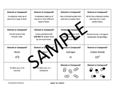 Elements, Compounds, Mixtures: Review Task Cards & Gallery