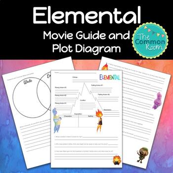 Preview of Elemental Movie Guide: Plot Diagram, Questions, and Discussion Questions
