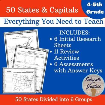 Elementary 50 States Full Year Bundle to Teach all Fifty States & Their ...
