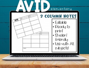 Preview of Elementary AVID 3-column notes