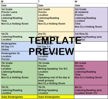 Preview of Elementary Access Testing Template