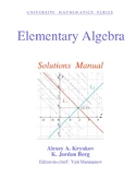 Elementary Algebra: Solutions Manual—Alexey A. Kryukov