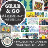 Elementary Visual Art Curriculum: 24 Grab & Go, Sub Plans,