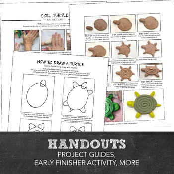 Elementary Art Clay Lesson: Coil Turtle Handout, Activity, Clay Relief  Project