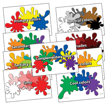 Preview of Color Families Paintbrushes Primary, Secondary, Neutral colors