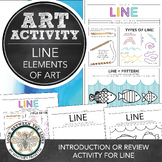 Elementary Art, Elements of Art Line Activity, Worksheet, 